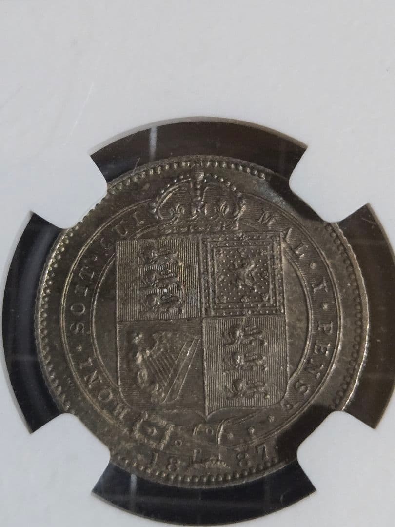 イギリス ヴィクトリア ジュビリー 銀貨 1887 NGC MS 61