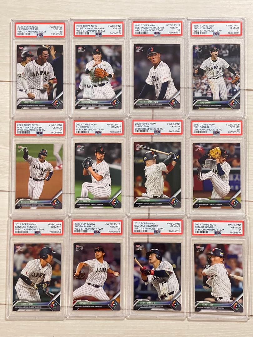 WBC 侍ジャパン TOPPS NOW 優勝チームセット 12枚　PSA10