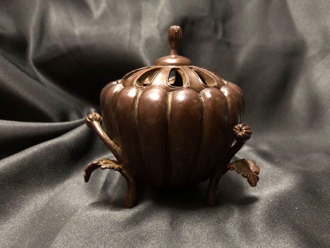 銅製 香炉 奉納仏礼仏焼線香盤 塔香り炉 禅意茶道 南瓜香炉 置物