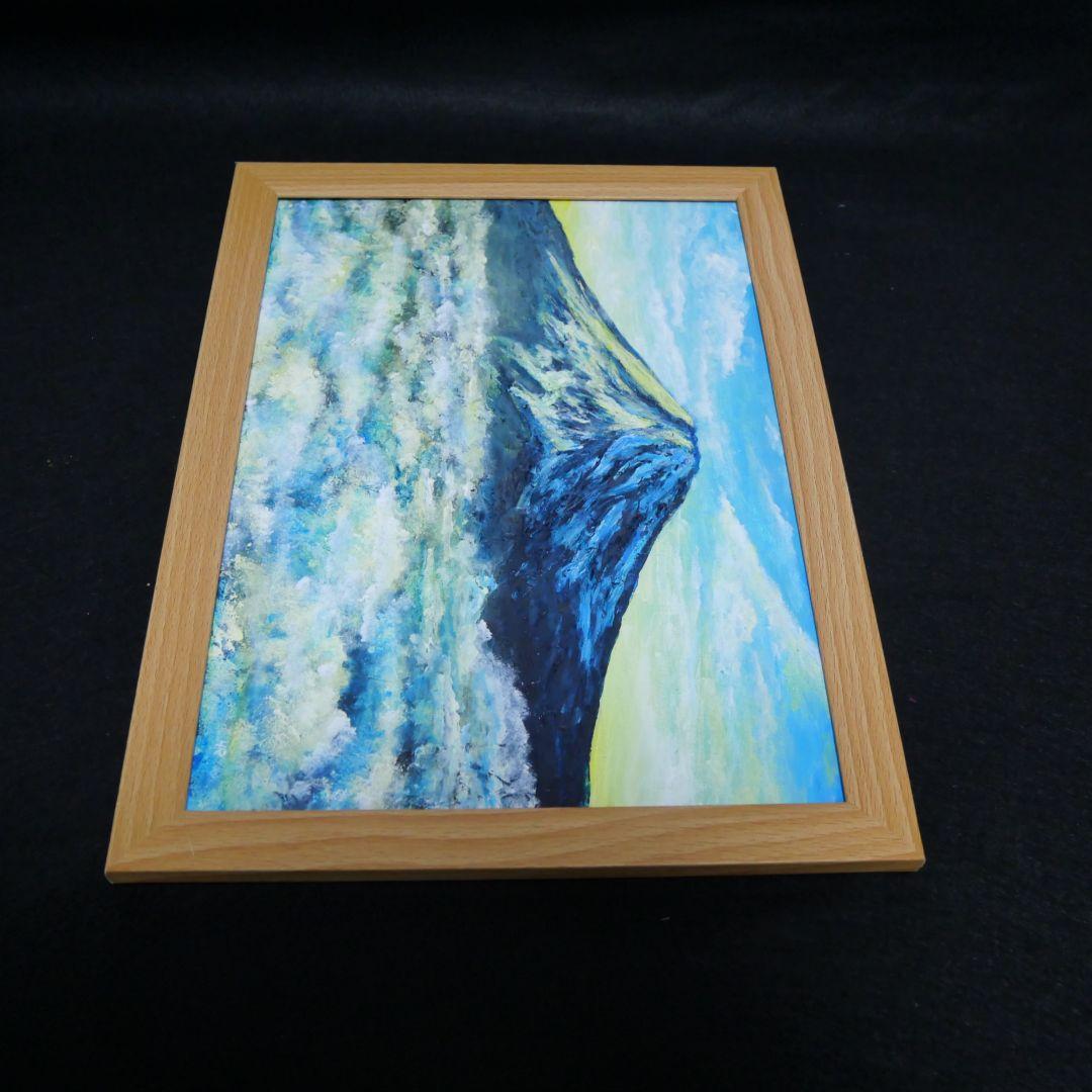 油絵 油彩 油彩画 絵 絵画 【朝の富士山】