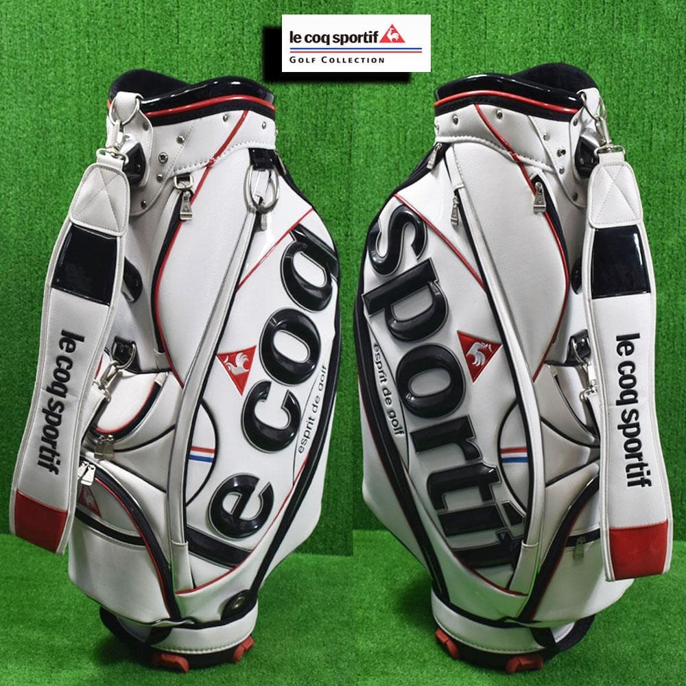 メ*7様 ルコックスポルティフ ゴルフ キャディバッグ９型【ホワイト】中古！