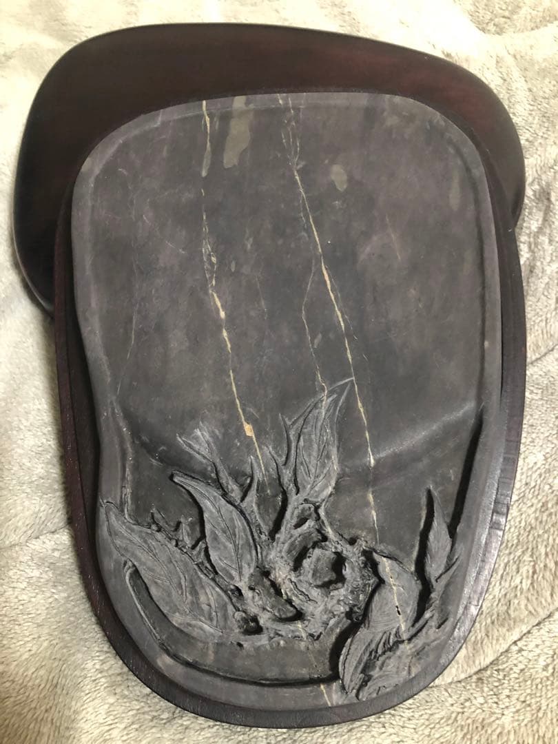 端溪硯 老坑 水巖 金綫 魚腦凍 蕉白 書道用品 端渓硯 書道用品