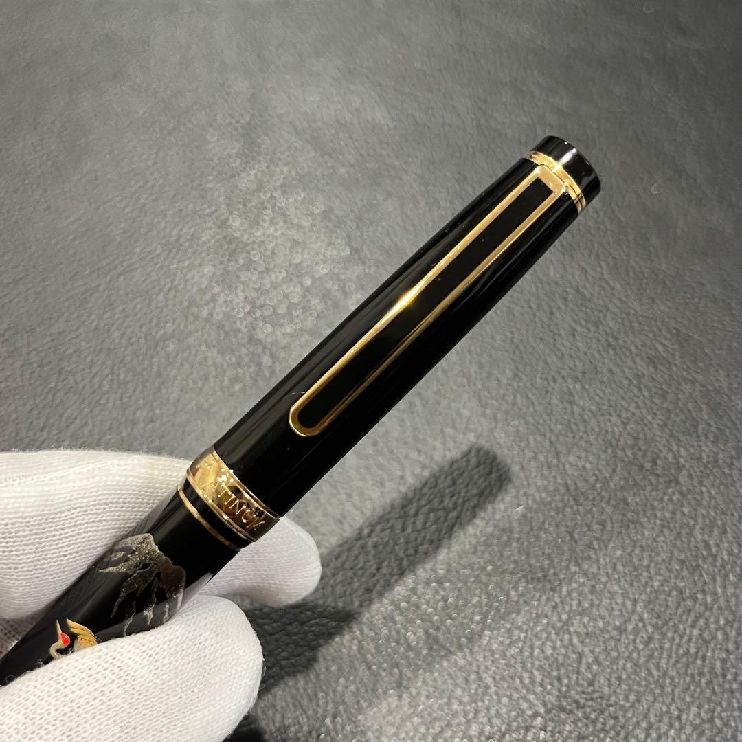 【USED】PLATINUM プラチナ万年筆　「鶴と富士山」　近代蒔絵　昇峰