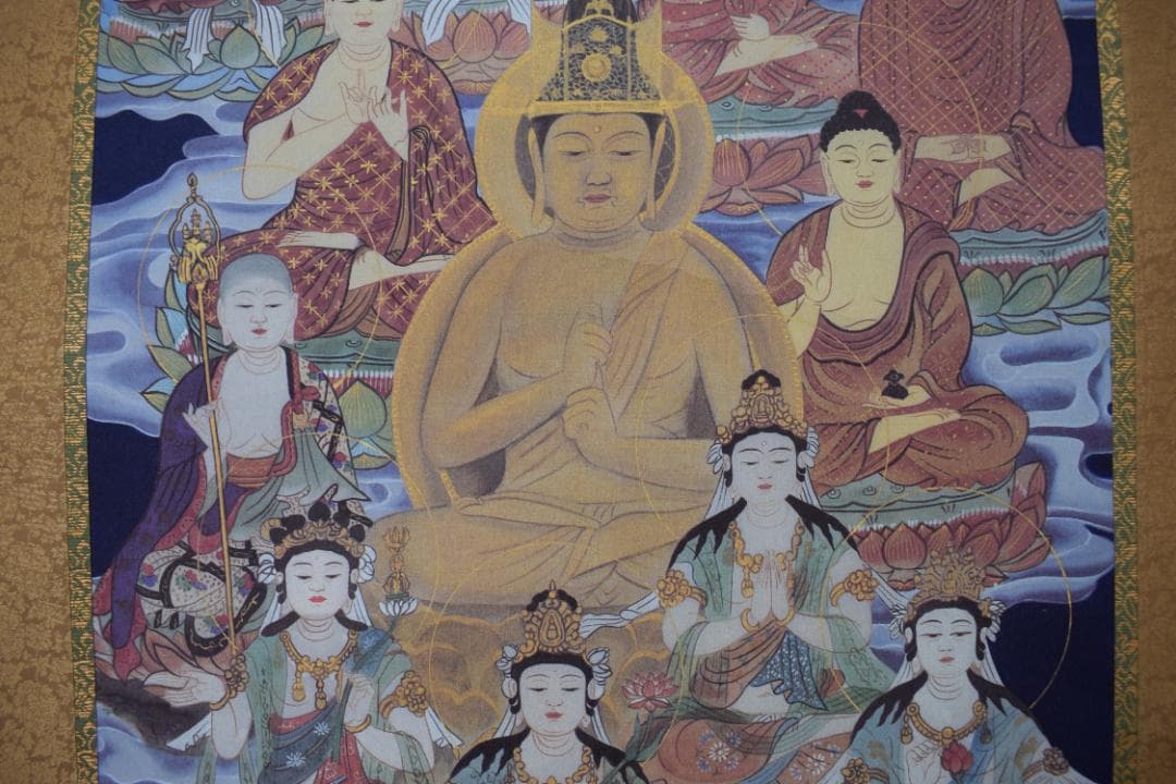 【複製】名称不詳/十三佛図/弘法大師/弘法十三佛図/工芸品/掛軸☆宝船☆Z-96