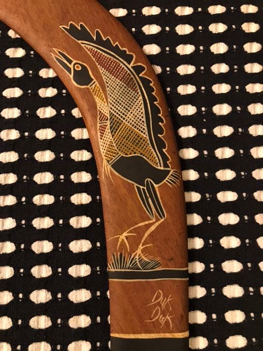 アボリジナルアート ブーメラン Stephen Mclean 鳥 とり