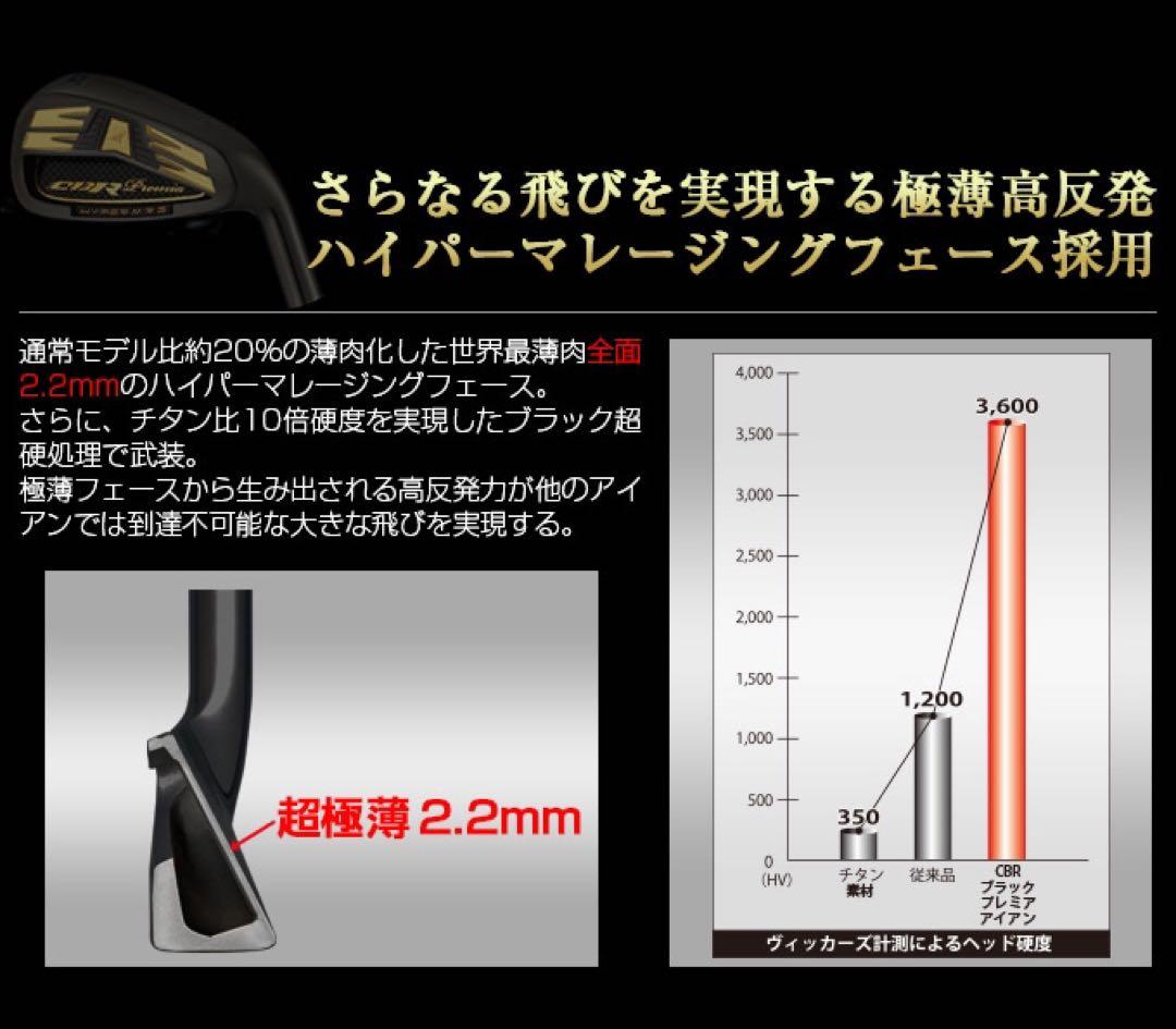 【新品6個】2番手飛ぶ高反発 ワークスゴルフ CBR アイアン カスタムヘッド