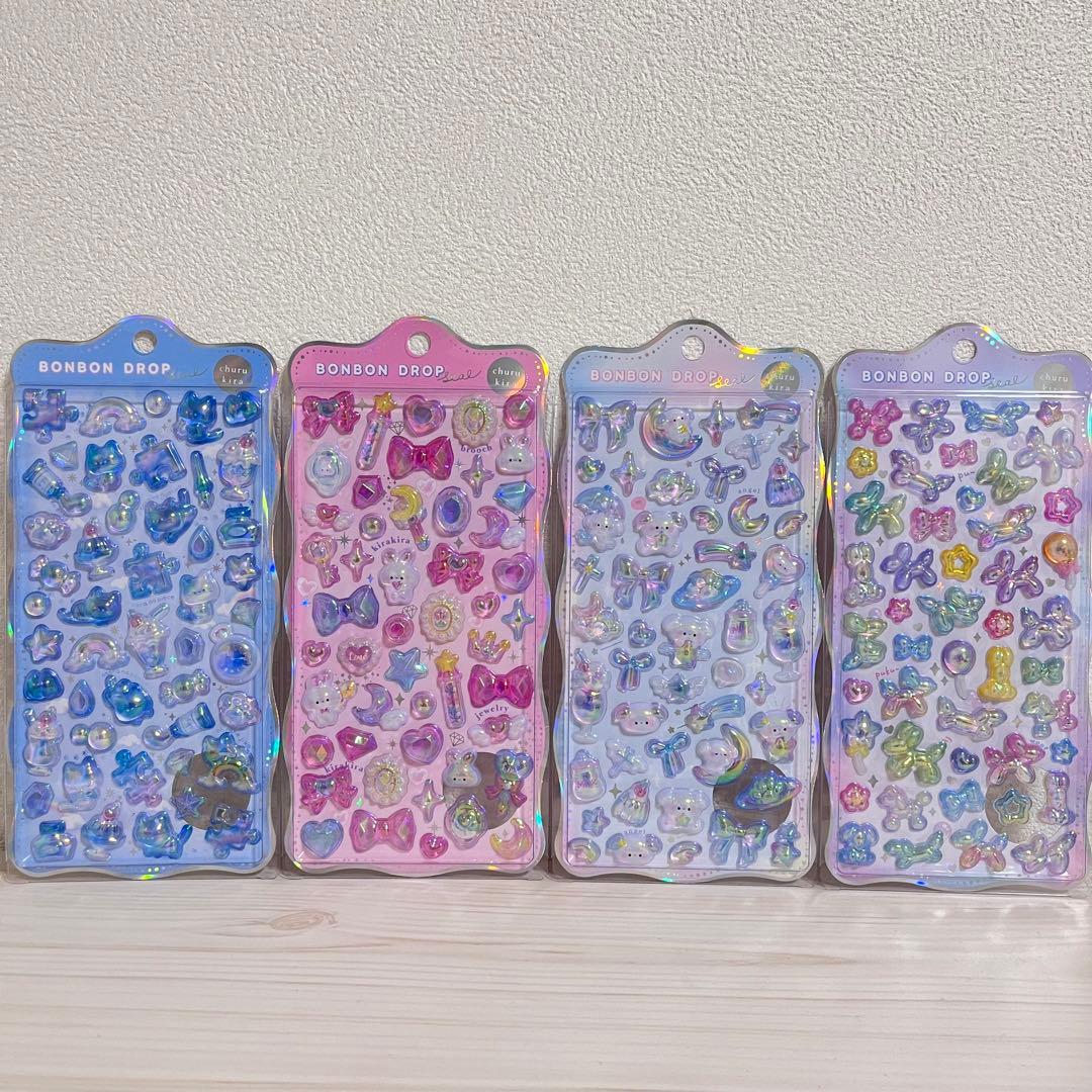 ボンボンドロップシール オリジナル ほかほか ほうせき ねこねこ ちゅるキラ