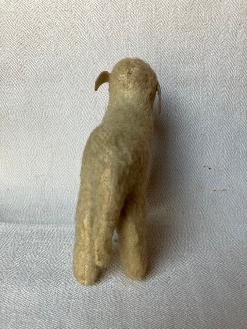 アンティーク 若草色の目をした小羊のぬいぐるみ チェコ プラハ 30s 40s