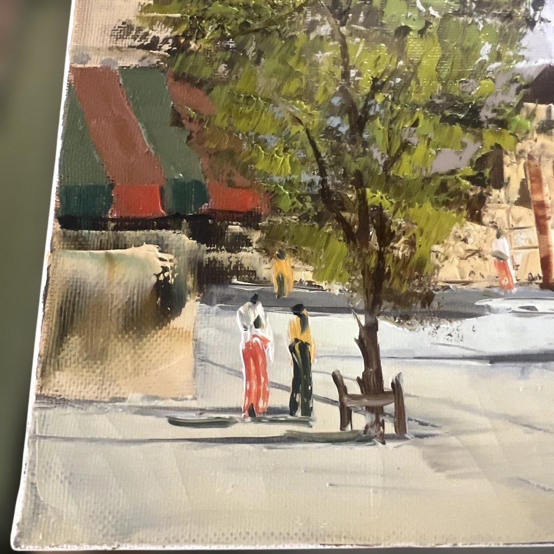 黒沢久 街角の風景 油彩画 サインあり