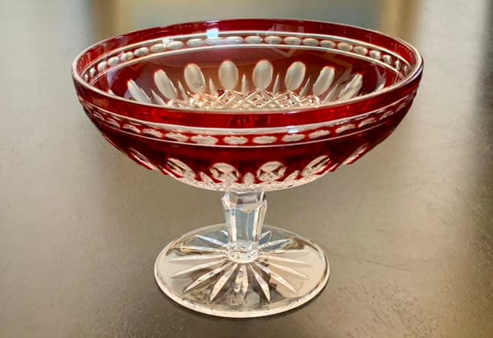 ELBE クリスタル　レア　クラレンドン ルビー ラウンドコンポート