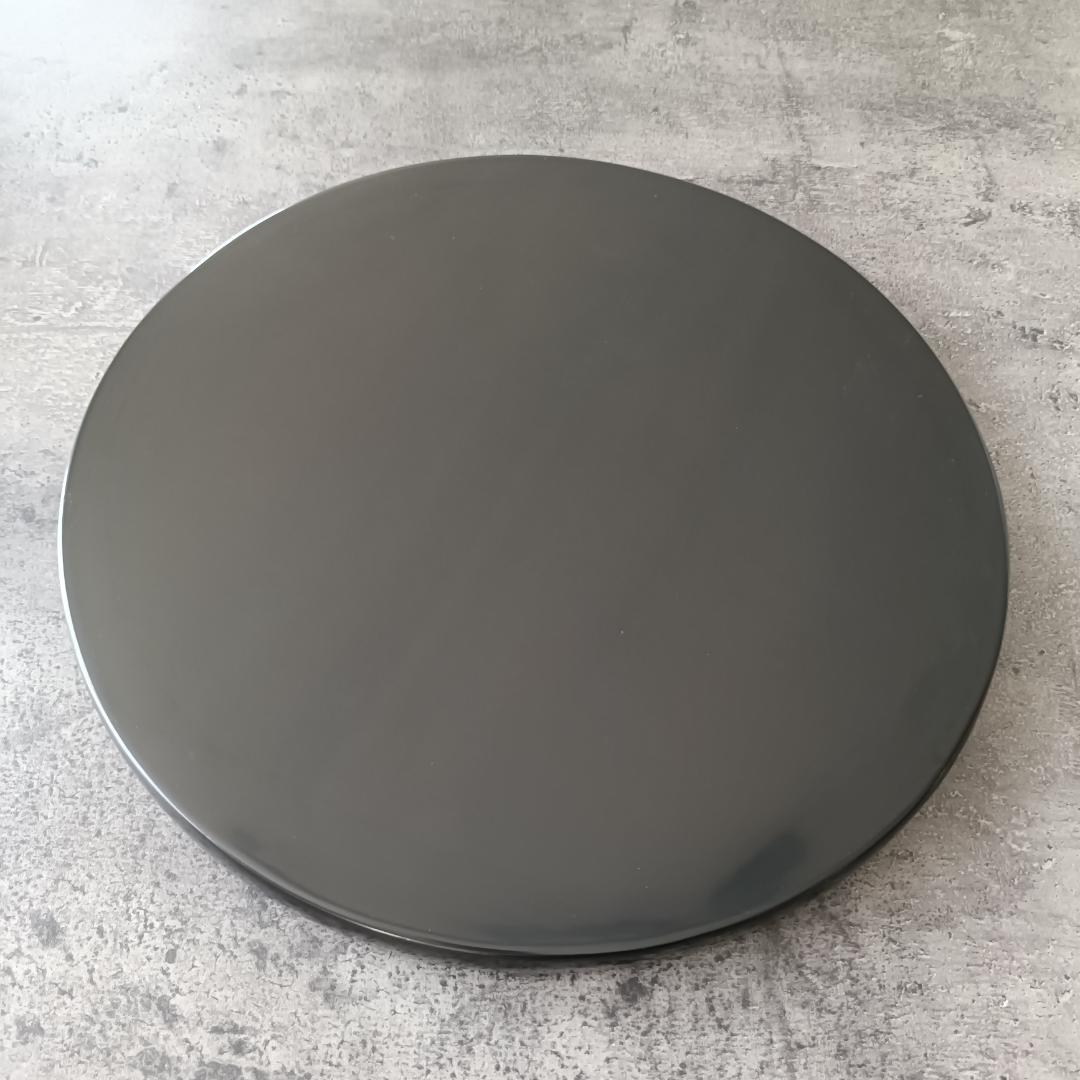 【未使用】天然木 うるし塗装 高級美術漆器 丸盆 牡丹文様