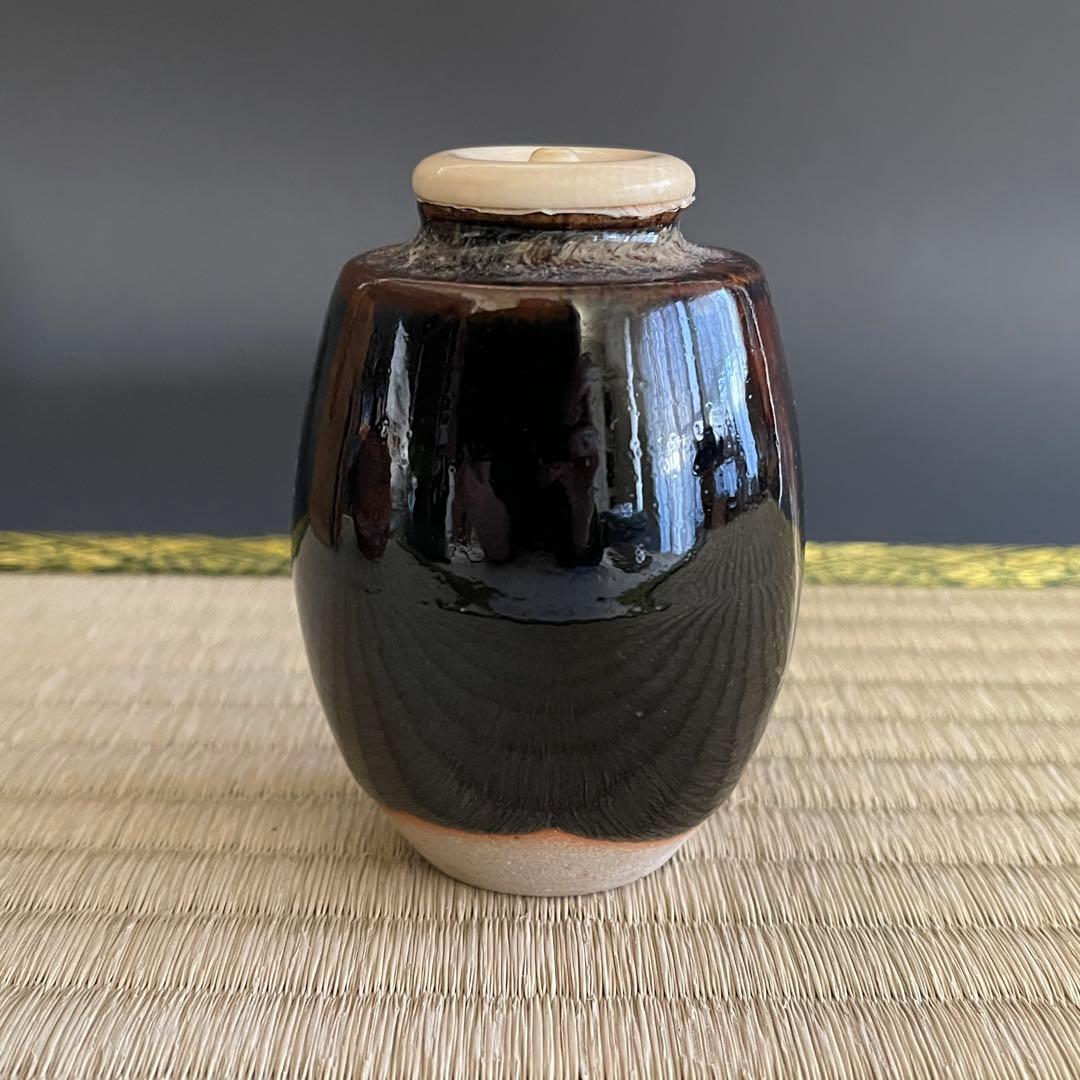 京焼 桶谷定一 肩衝 茶入 茶道具 骨董品 299