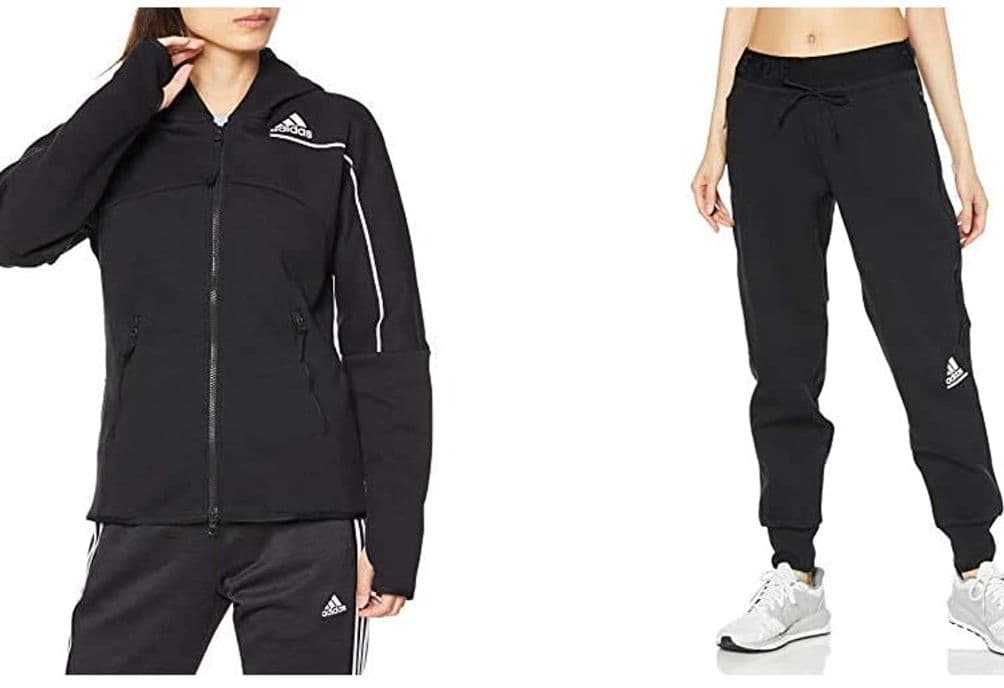 新品 21989円の品 M adidas スウェットパーカー＆パンツ セット 黒