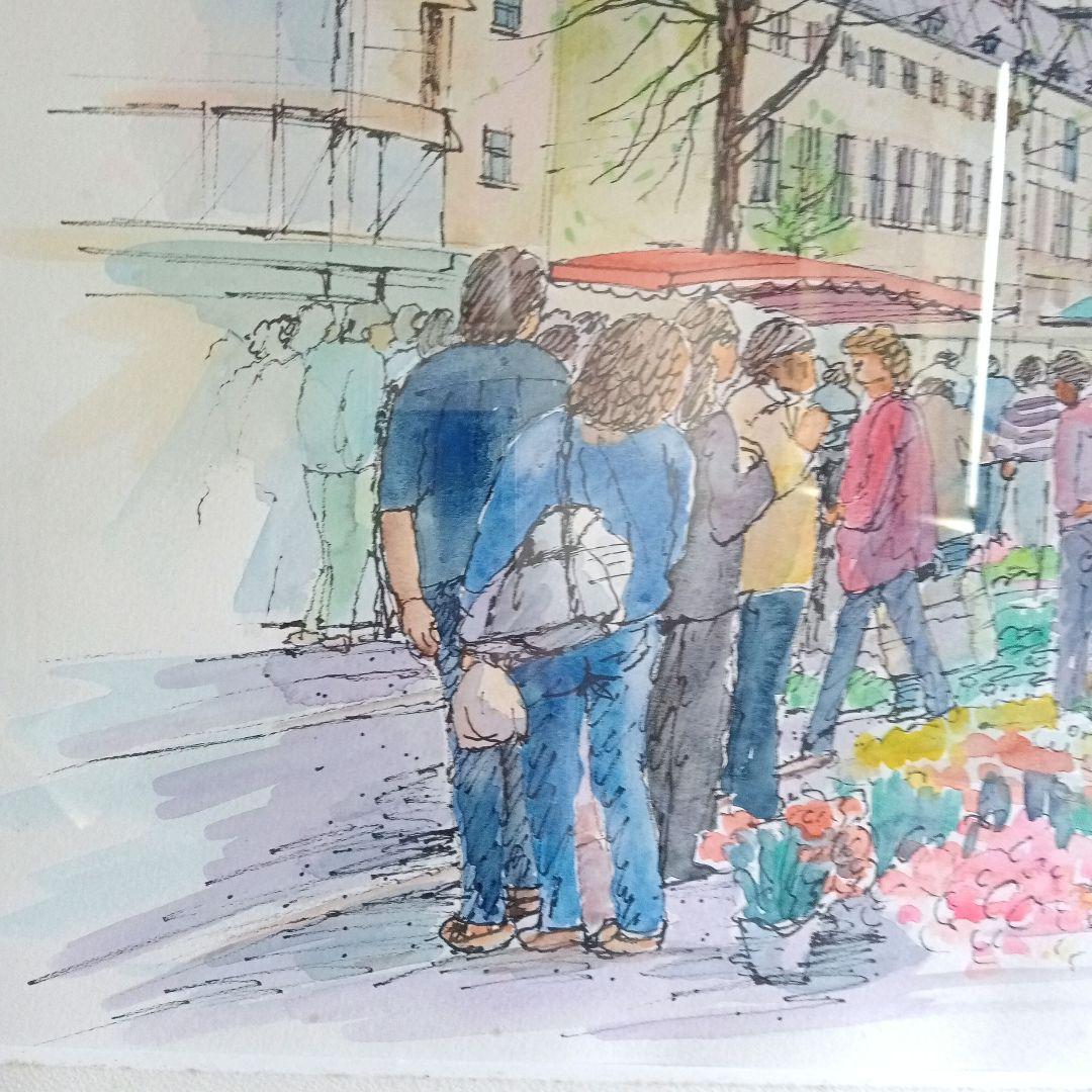 鶴　十帆　 59x77cm 水彩画