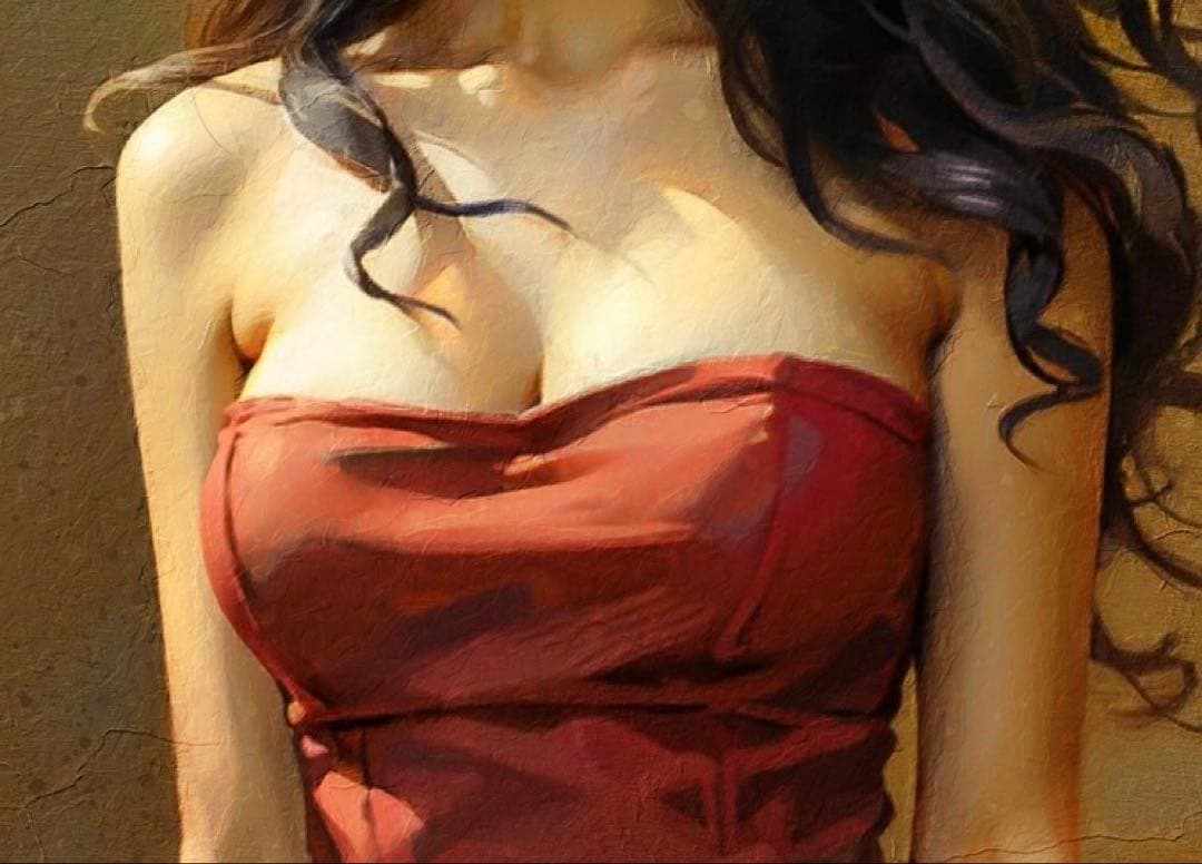 【最高傑作！】美しくなびく髪と共に〜赤いドレスの女性〜