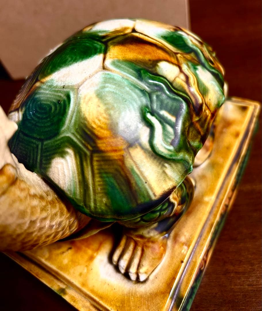 中国骨董 唐三彩 時代物 交趾大亀陶芸