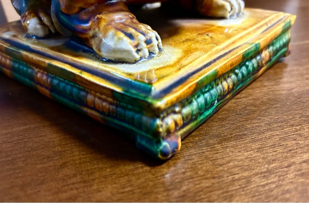 中国骨董 唐三彩 時代物 交趾大亀陶芸