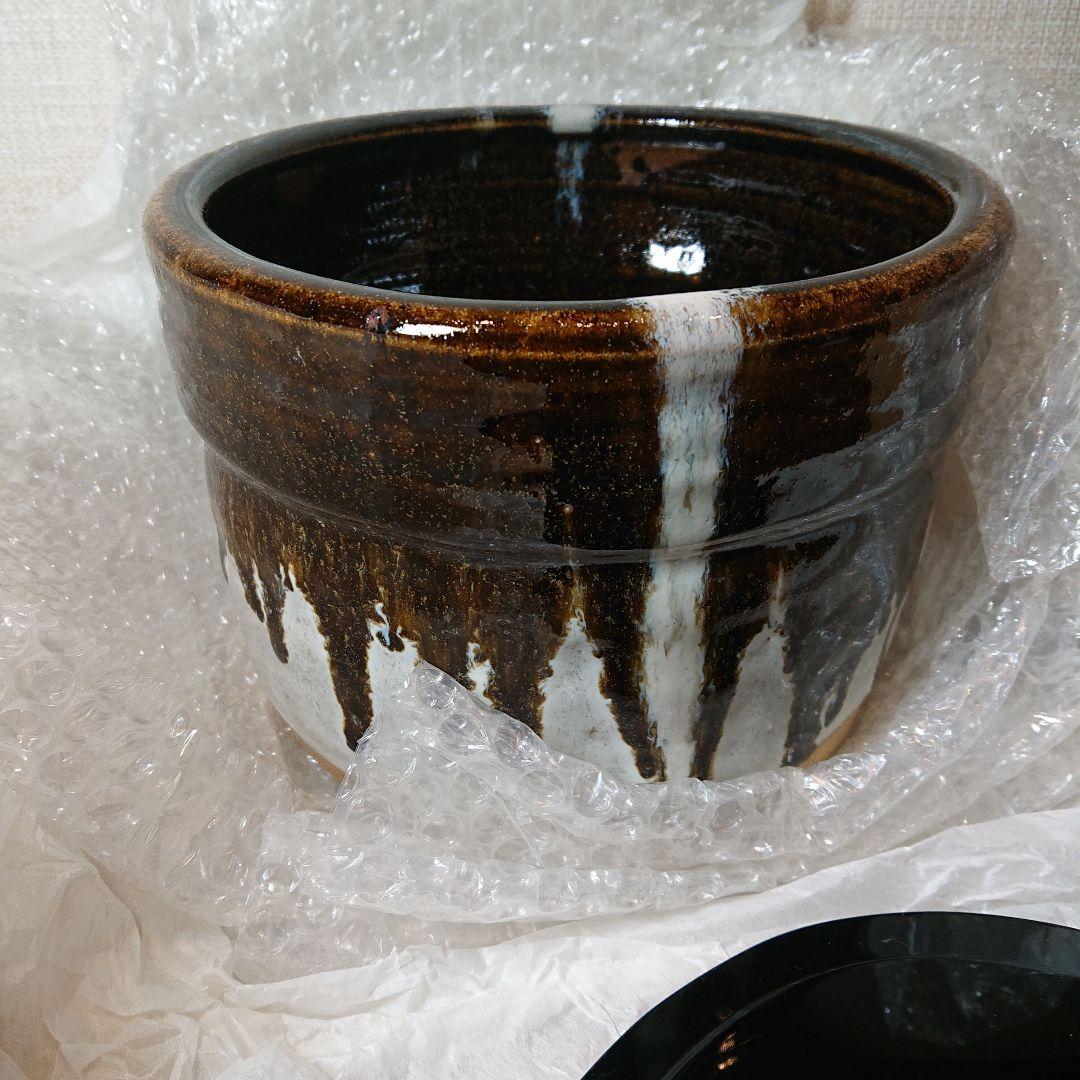 茶道具 水指 叩き朝鮮唐津一垂口水指 中里忠寛作