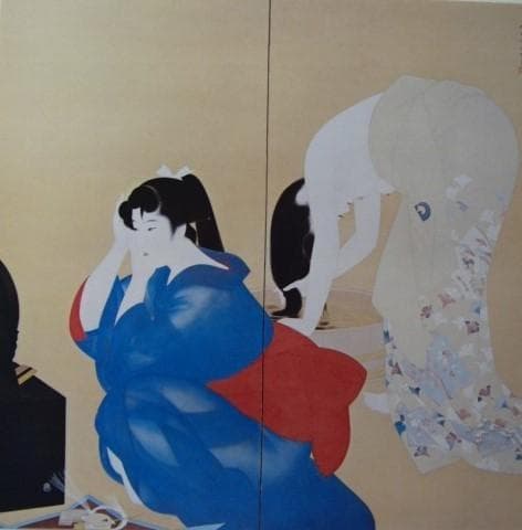 伊東 深水、「髪」、額装用希少図版、新品額・額装付き、状態良好