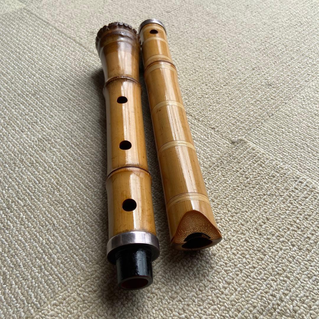 242⭐️値下げ　尺八一尺八寸管如水銘　とも箱つき