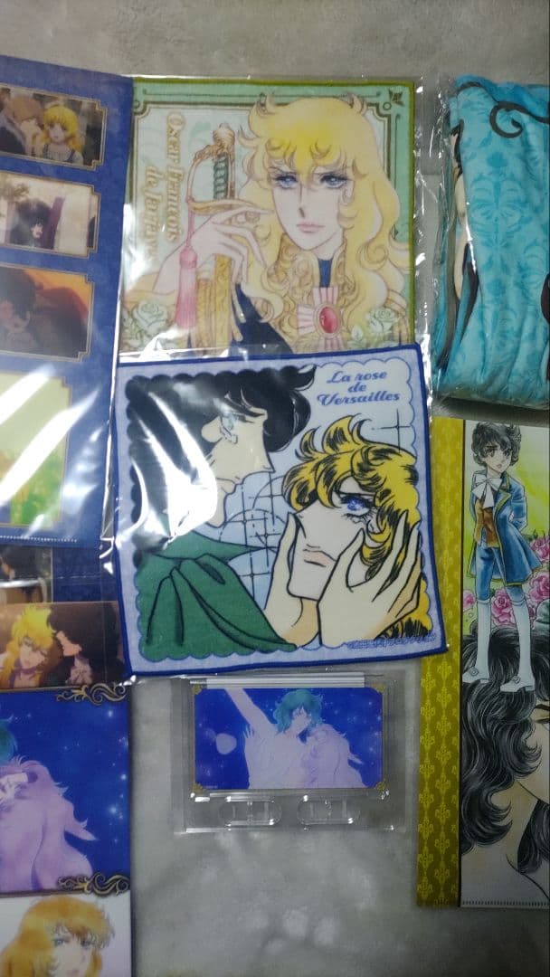 ベルサイユのばら　オスカル&アンドレクッションカバー他グッズ1式まとめ売り８点