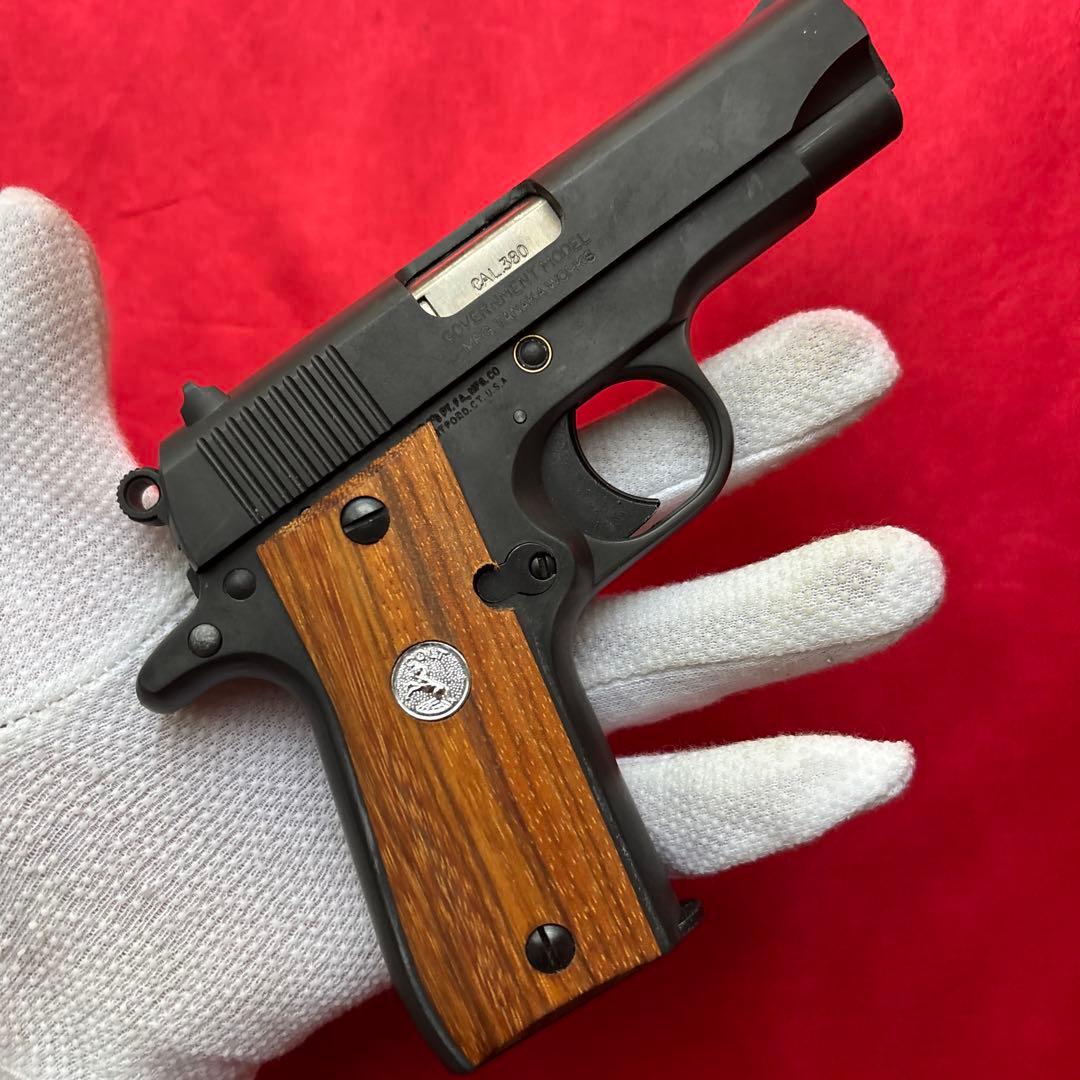 タナカ　コルト380オートHW ガバメント　木製グリップ　ガスブローバックガン