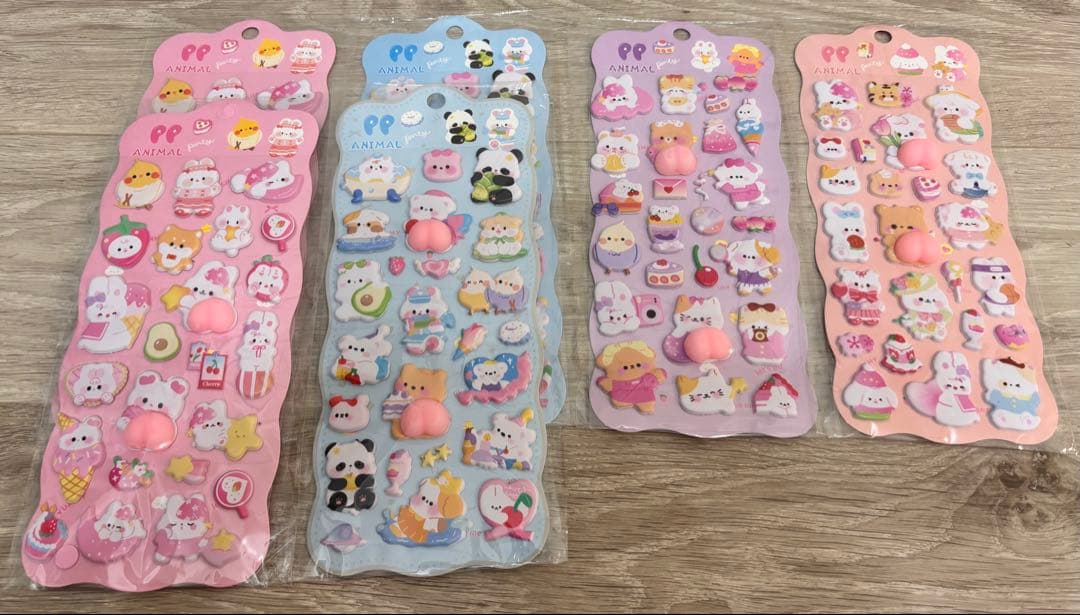 【本日限定価格】キャラクターぷっくり・ボンボンドロップ風3Dシール　60枚