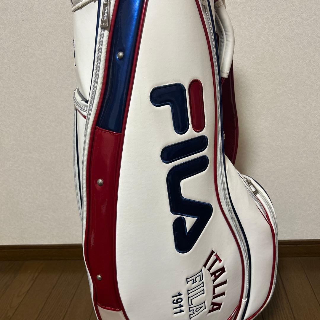 FILA キャディバッグ ホワイト/レッド/ブルー