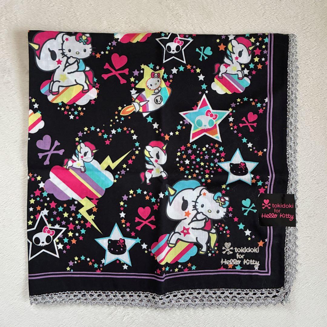 【未使用】tokidoki トキドキ　キティハンカチ