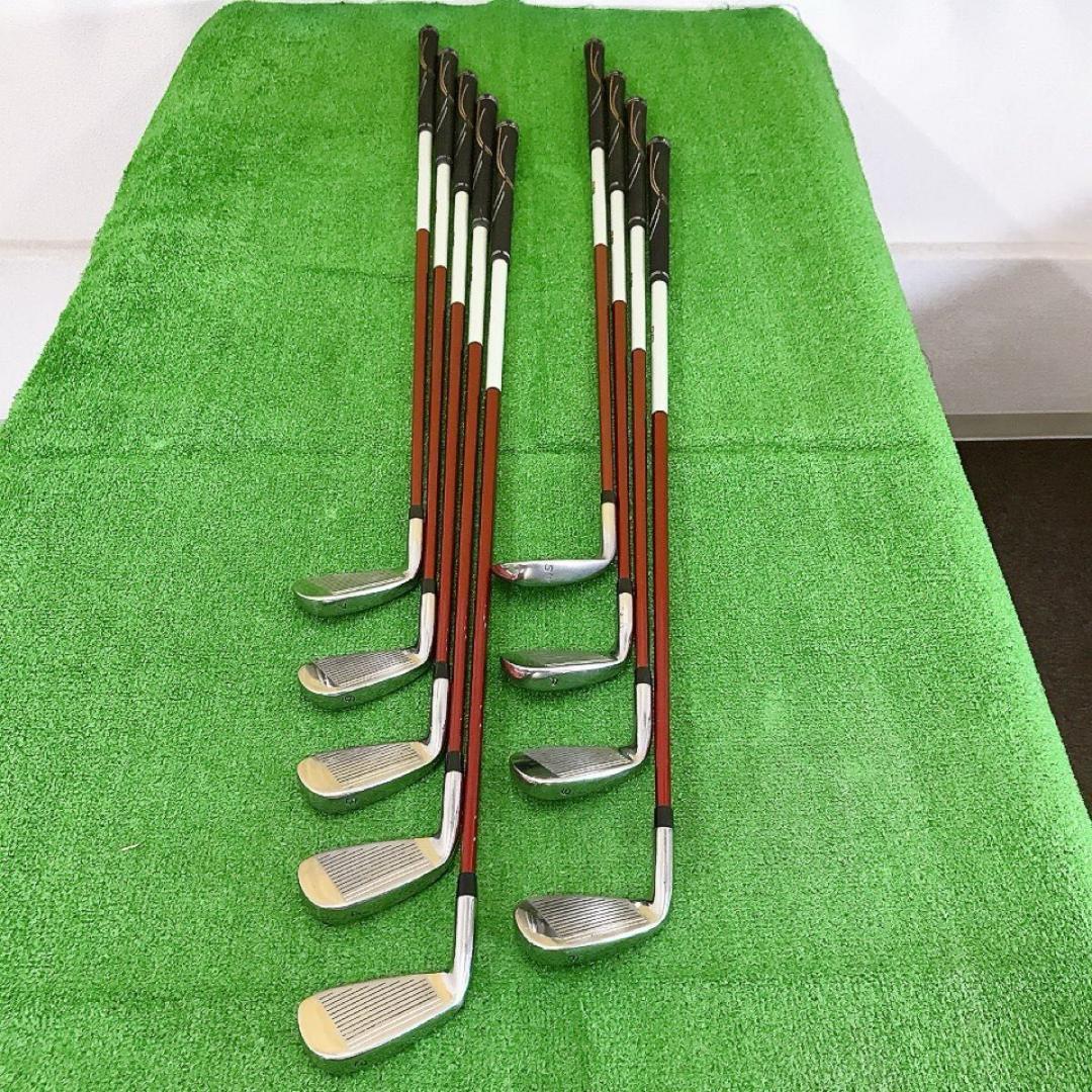 チ35★テーラーメイド R9 豪華9本アイアンセット S Motore60メンズ