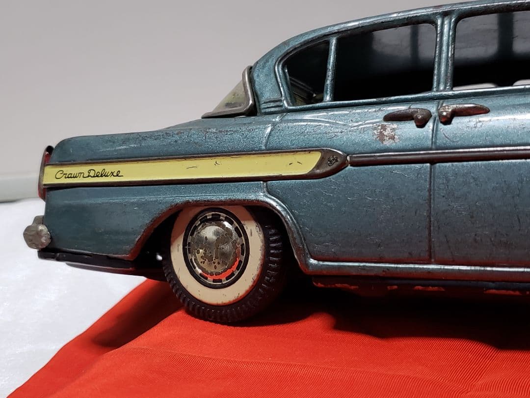 萬代屋　トヨペット クラウン デラックス 　青　ブリキ　箱無し