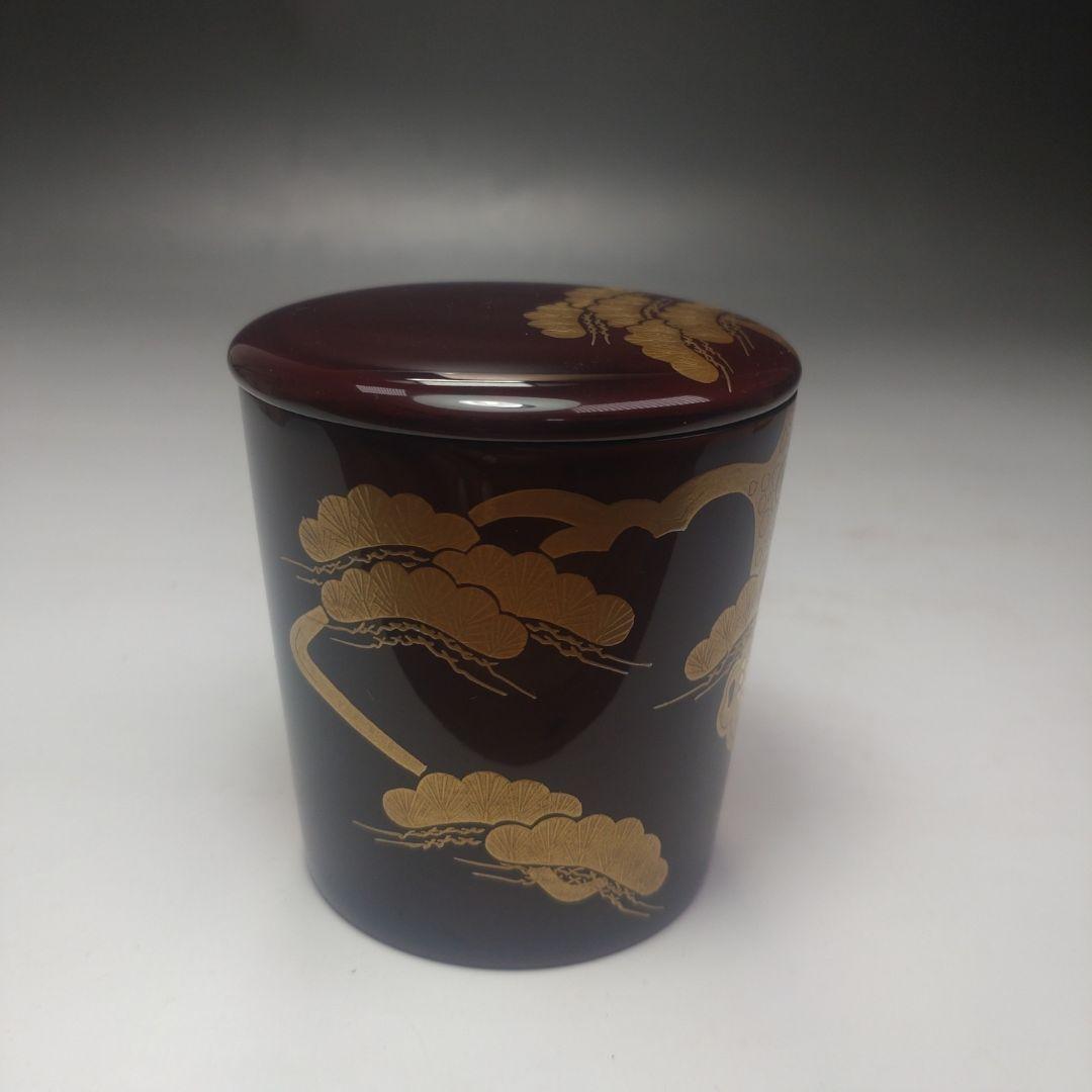 イ190 棗『新井司峯』『淡々斎好　末広棗　松蒔絵　漆塗　共箱』茶道具