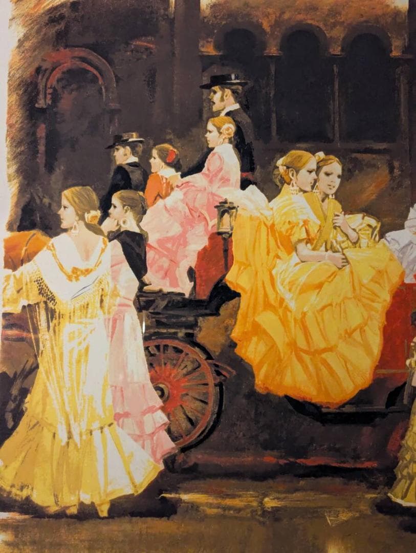 【真作】版画　斎藤三郎　リトグラフ　セビリアの華　スペイン舞踏　箱入　X13