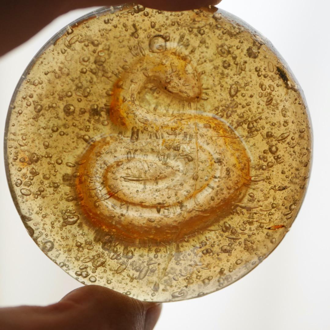 石けり 蛇 2枚セット ラスター 気泡 大正 昭和 レトロ 石蹴り /SN