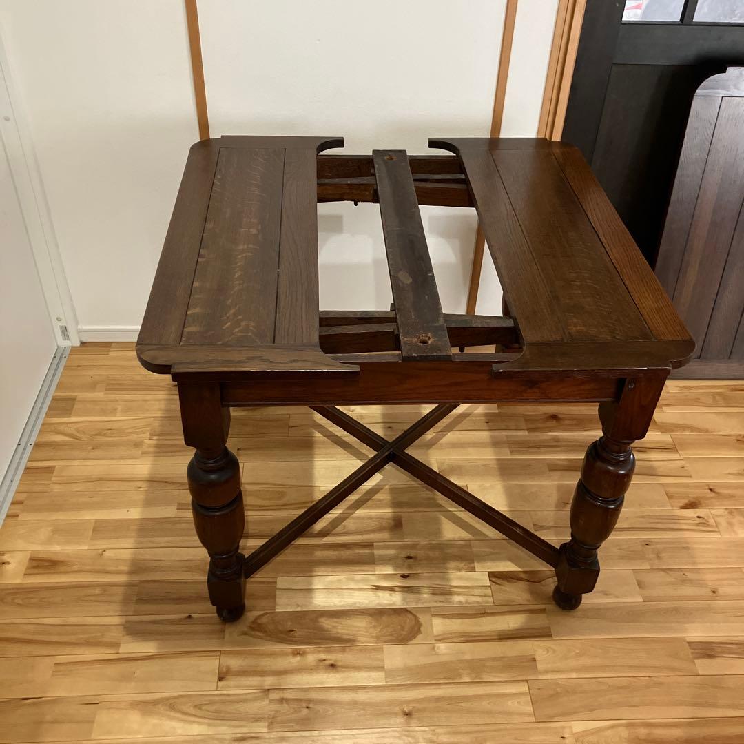 lG29！ ビンテージダイニングテーブル、ドローリーフテーブル伸長式