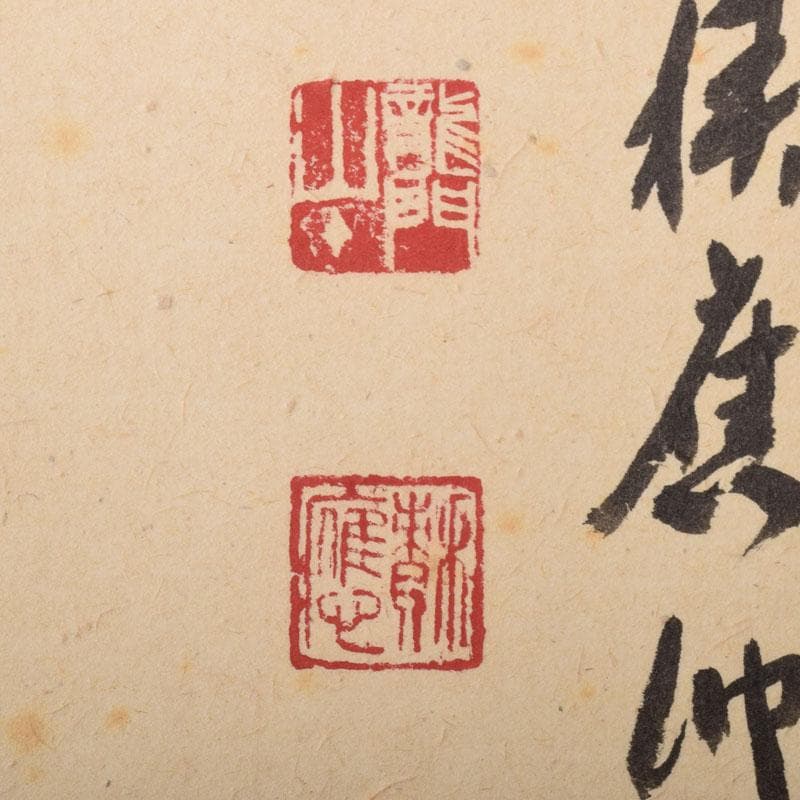 掛軸　景蜂画　翡翠の図　涼風　前大徳　福本積應添書　書付共箱　C　6854A