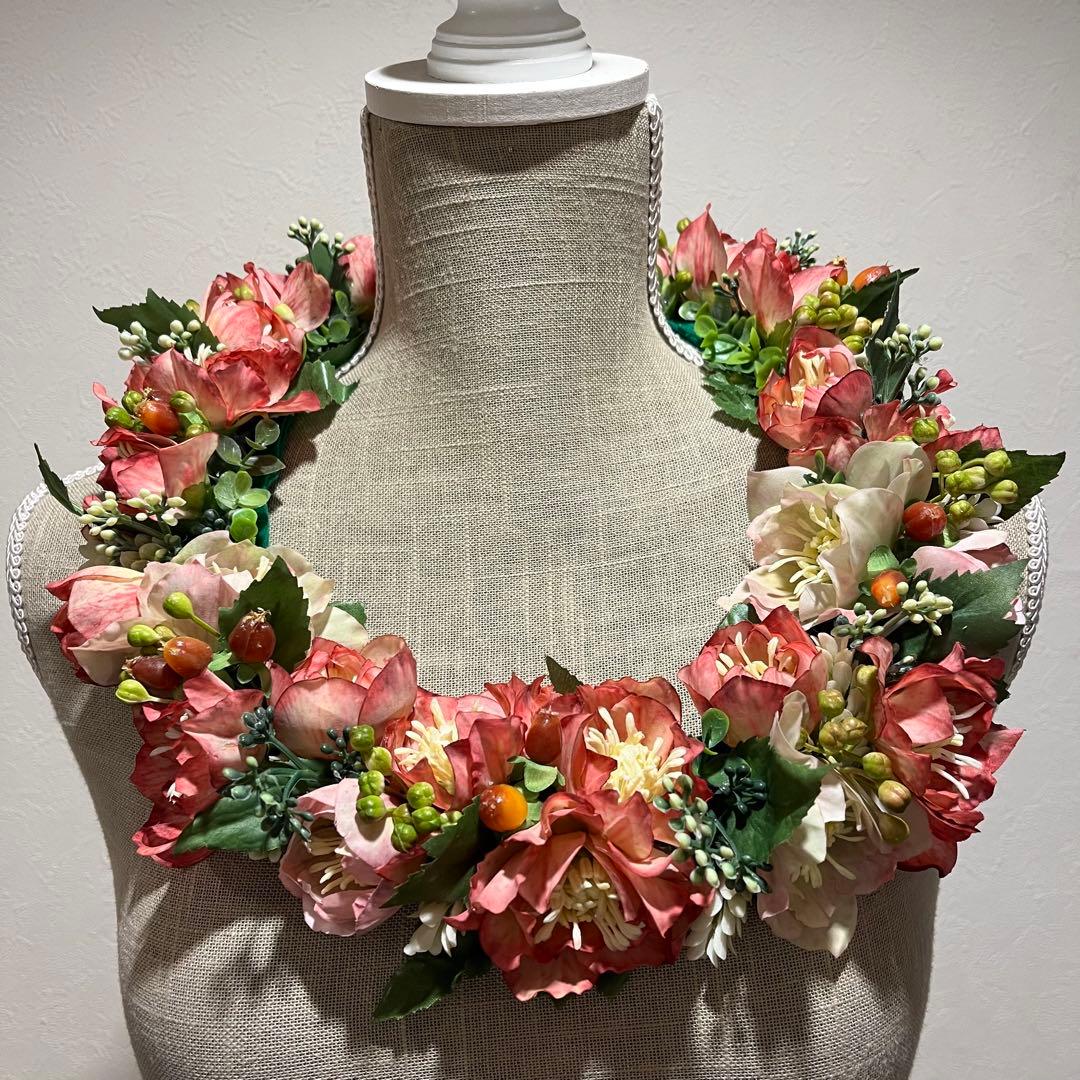 ❤️ 限定1点❤️スパイダーリリーとワイルドローズと木の実のピンクのレイ