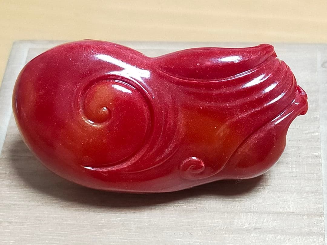 ♥中国　寿山石　獅子　置物　桐箱付き　古玩　骨董品