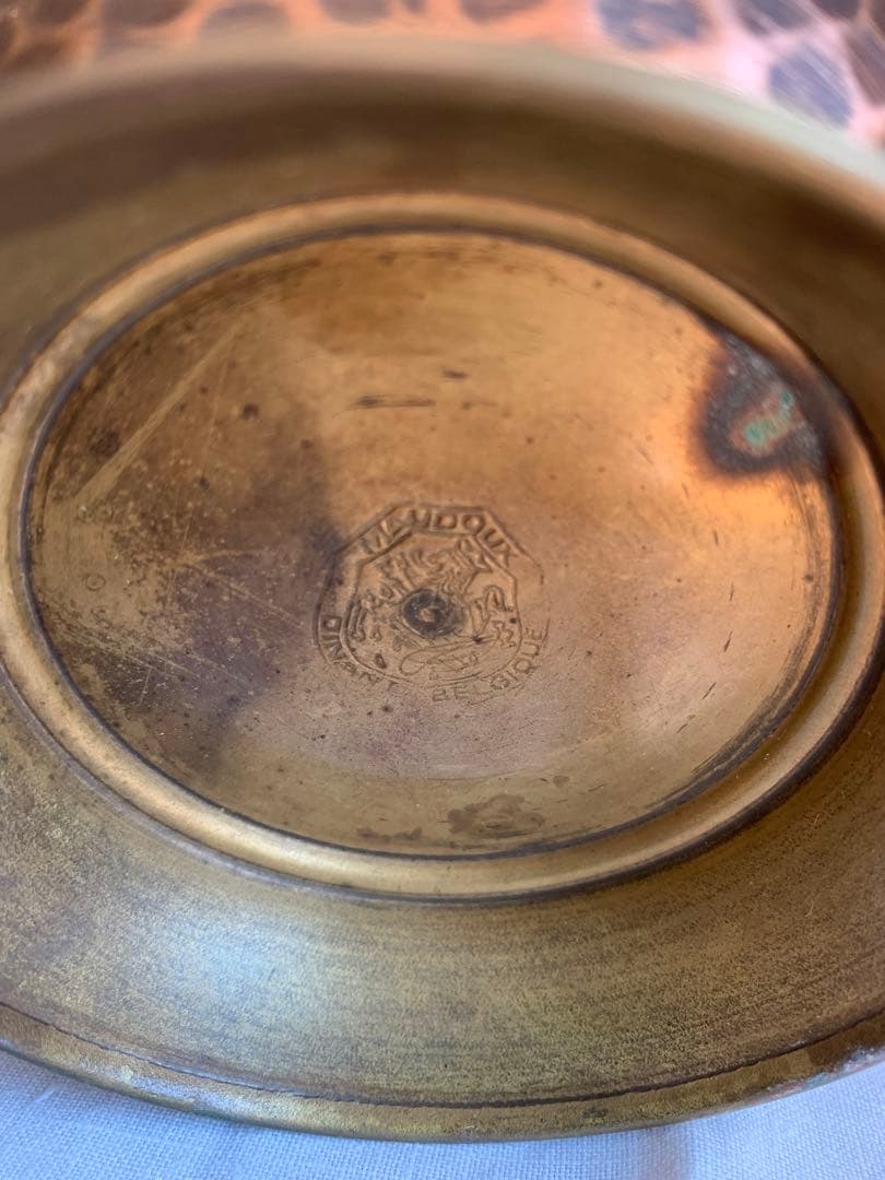 ヴィンテージ　銅製花器　フラワーバスケット　ベルギー製