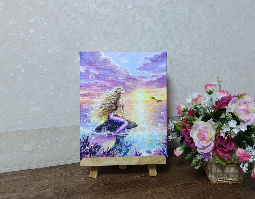 マ*Y様 【陽を浴びて】アクリル画 F3 風景画 絵画