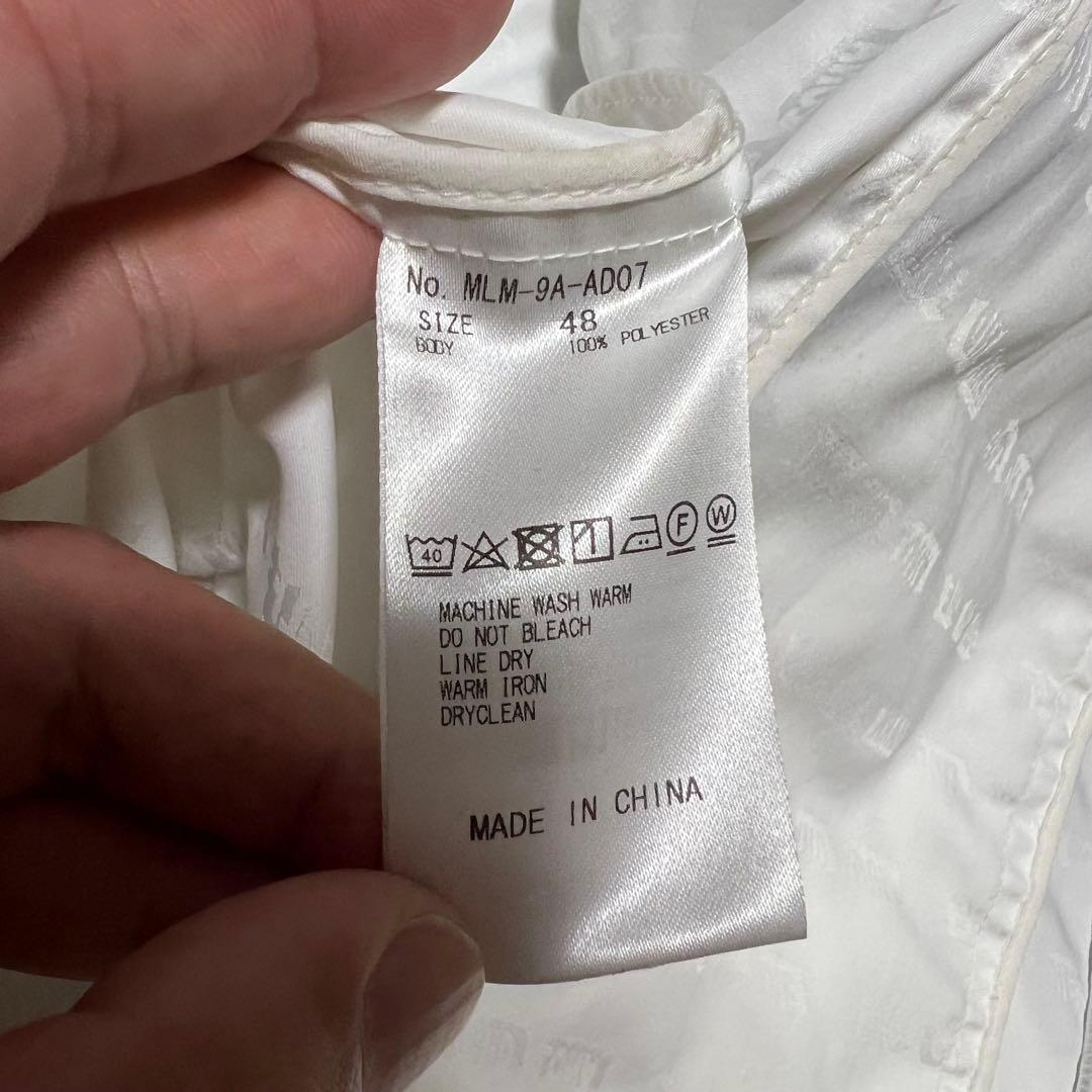 マークアンドロナ　ナイロンジャケット ホワイト　48サイズ　ゴルフウェア 総柄