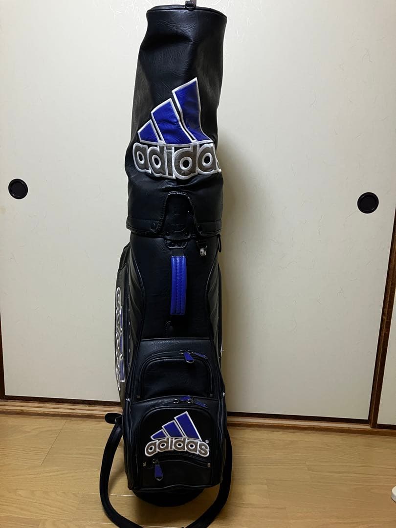 adidas キャディバッグ 黒/青