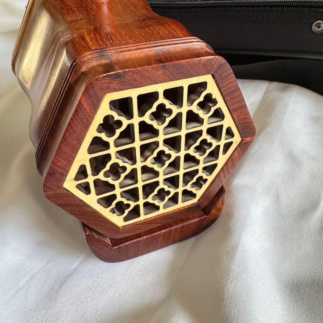 名師堂　二胡　紅檀（こうたん） ニシキヘビ皮 セミハードケース付