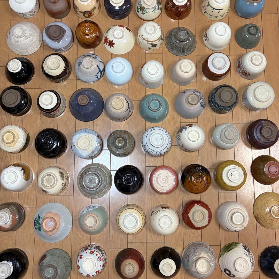 茶碗 抹茶碗 64点 茶道具 箱無し 染付 色絵 いろいろ まとめて