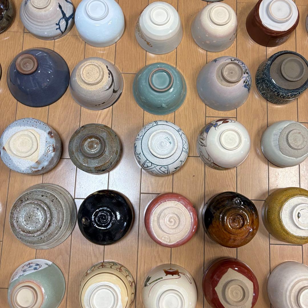 茶碗 抹茶碗 64点 茶道具 箱無し 染付 色絵 いろいろ まとめて