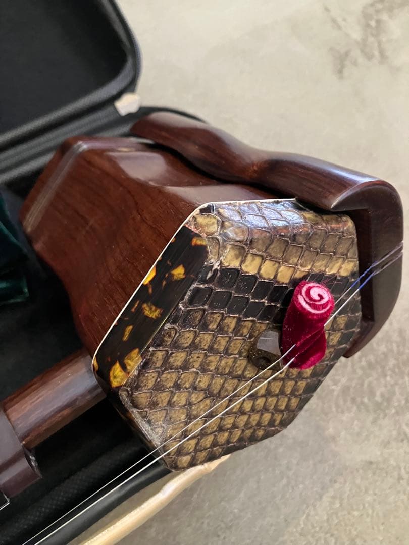 名師堂 二胡 紅木 セミハードケース付き