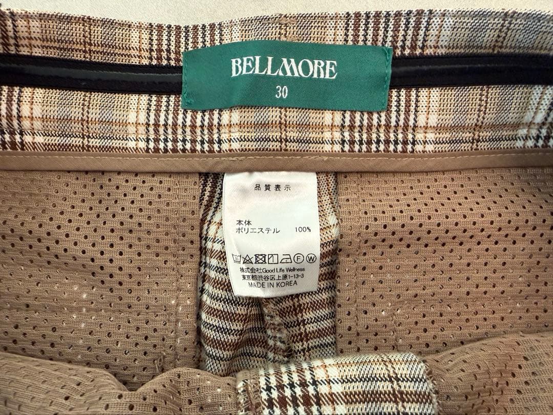 BELLMORE チェック柄 ゴルフパンツ 30