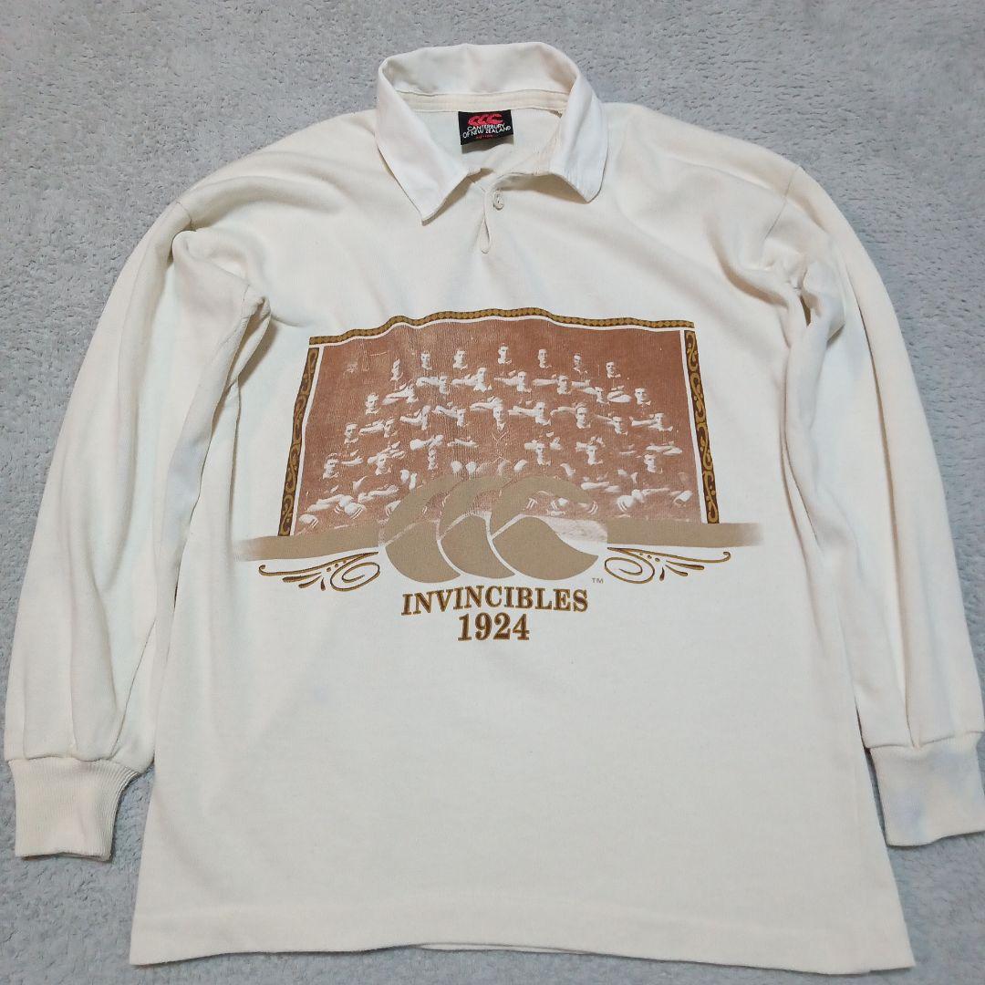 90s NZ製 カンタベリー オール ブラックス ラグビー ポロシャツ 長袖