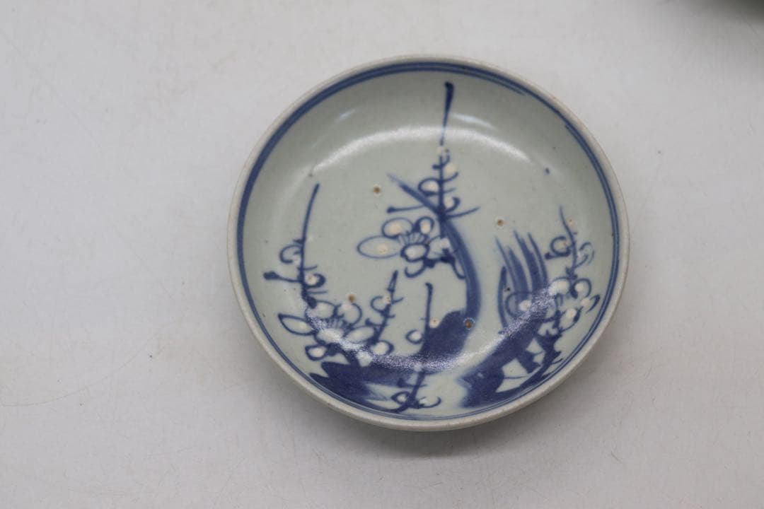 中国　新渡　梅紋小皿5点　送料込み250520