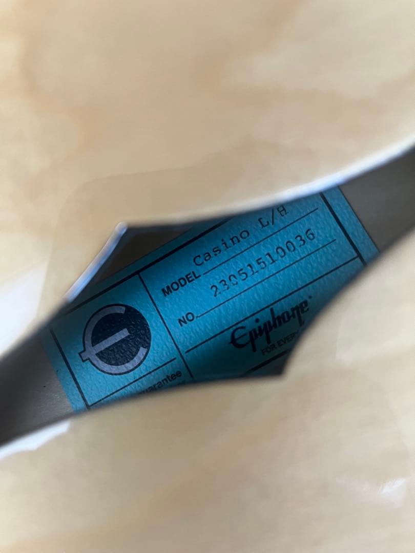 ギター Epiphone CASINO Natural Lefty